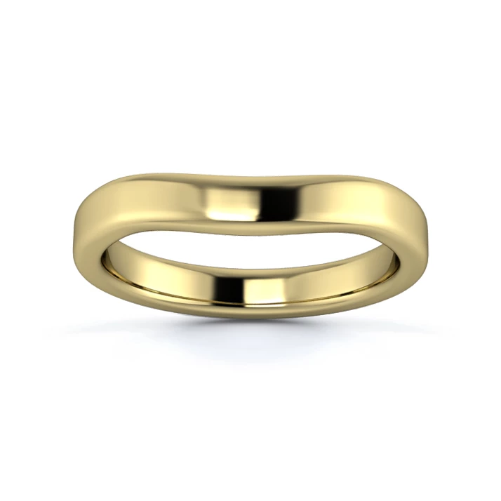 18K Yellow Gold 3mm Slight Wave Wedding Ring