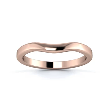18K Rose Gold 2mm Gentle Wave Wedding Ring