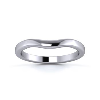 18K White Gold 2mm Gentle Wave Wedding Ring