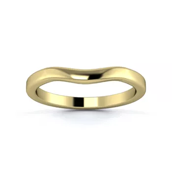 18K Yellow Gold 2mm Gentle Wave Wedding Ring