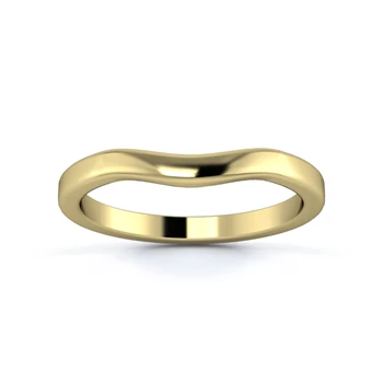 18K Yellow Gold 2mm Gentle Wave Wedding Ring