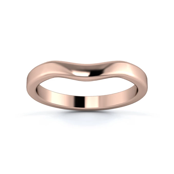 18K Rose Gold 2.5mm Gentle Wave Wedding Ring