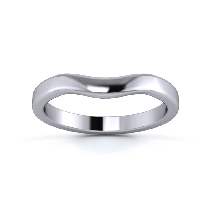 18K White Gold 2.5mm Gentle Wave Wedding Ring