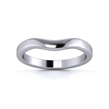 Platinum 950 2.5mm Gentle Wave Wedding Ring