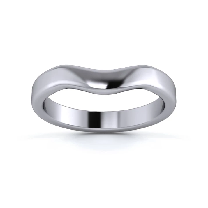 18K White Gold 3mm Gentle Wave Wedding Ring
