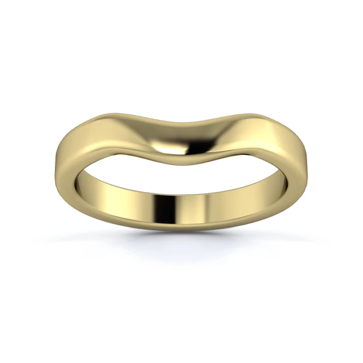 18K Yellow Gold 3mm Gentle Wave Wedding Ring