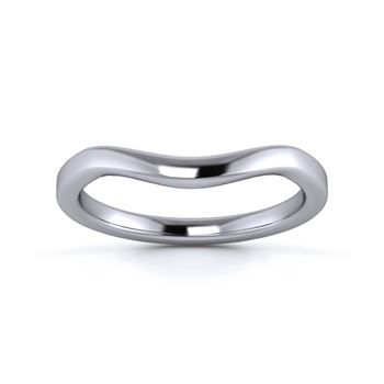 Palladium 950 2mm Dramatic Wave Wedding Ring