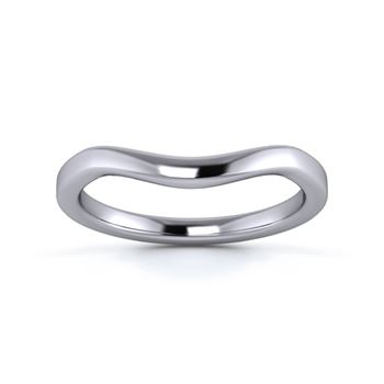 Platinum 950 2mm Dramatic Wave Wedding Ring