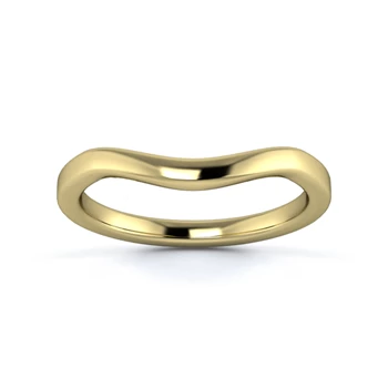 18K Yellow Gold 2mm Dramatic Wave Wedding Ring