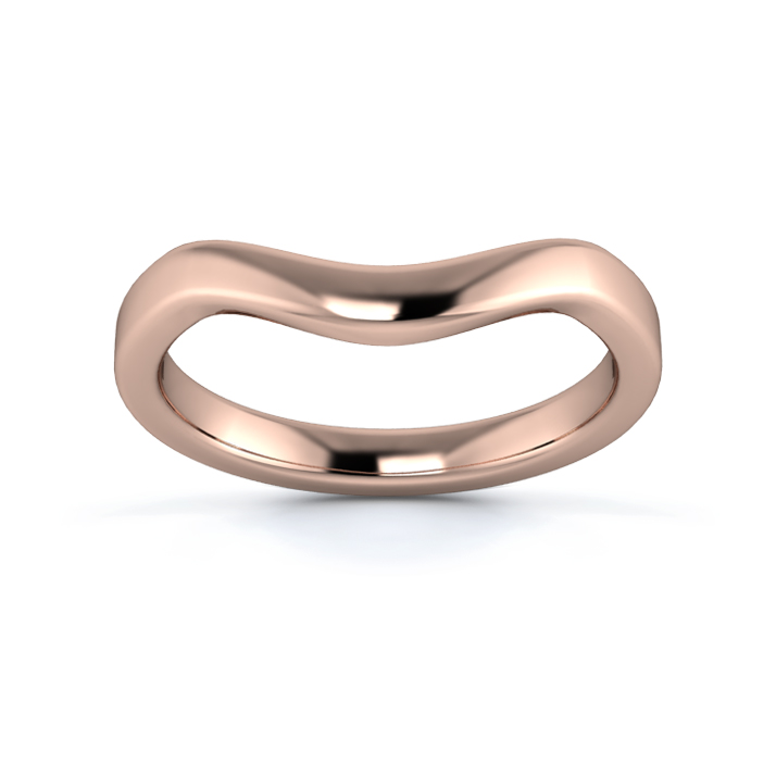 18K Rose Gold 2.5mm Dramatic Wave Wedding Ring