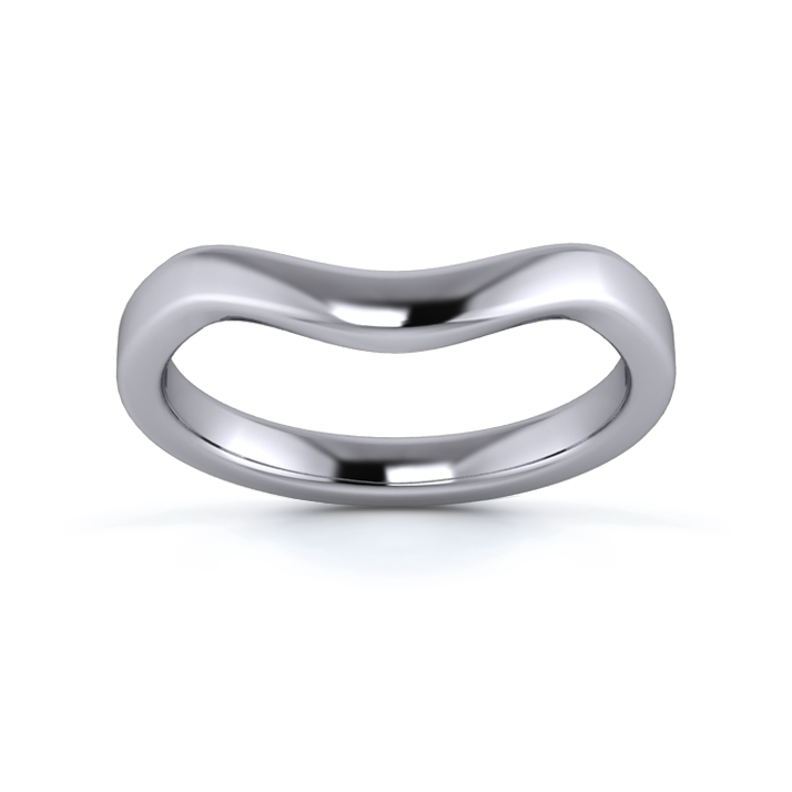 Platinum 950 2.5mm Dramatic Wave Wedding Ring