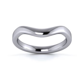 Platinum 950 2.5mm Dramatic Wave Wedding Ring