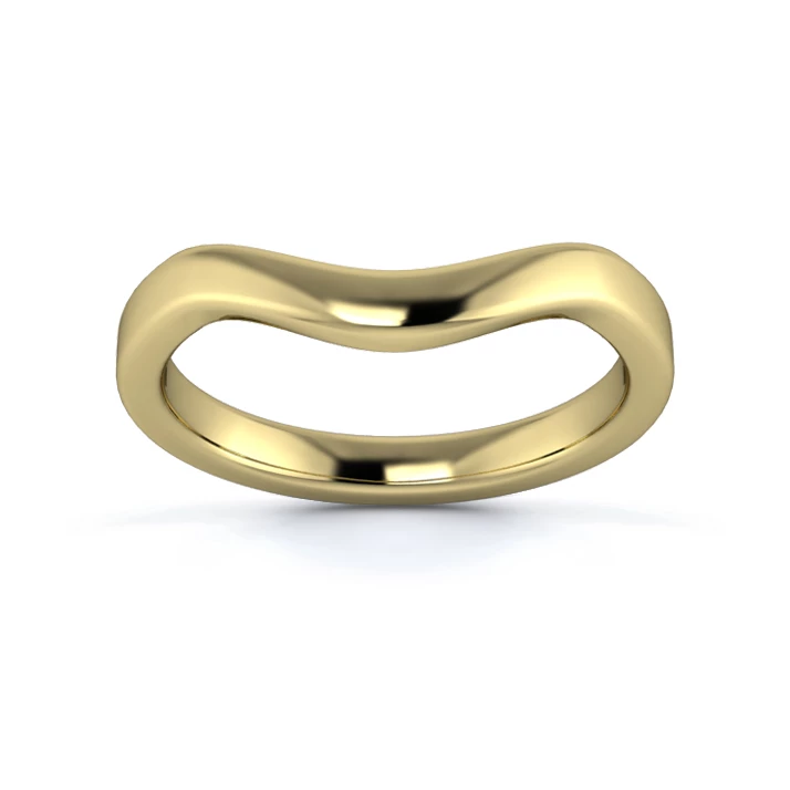 18K Yellow Gold 2.5mm Dramatic Wave Wedding Ring