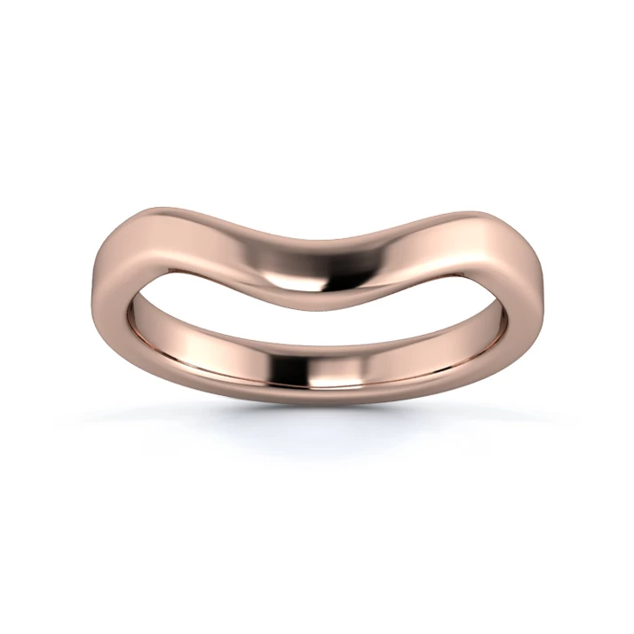 18K Rose Gold 2.7mm Dramatic Wave Wedding Ring