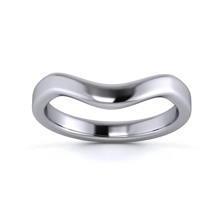 Platinum 950 2.7mm Dramatic Wave Wedding Ring