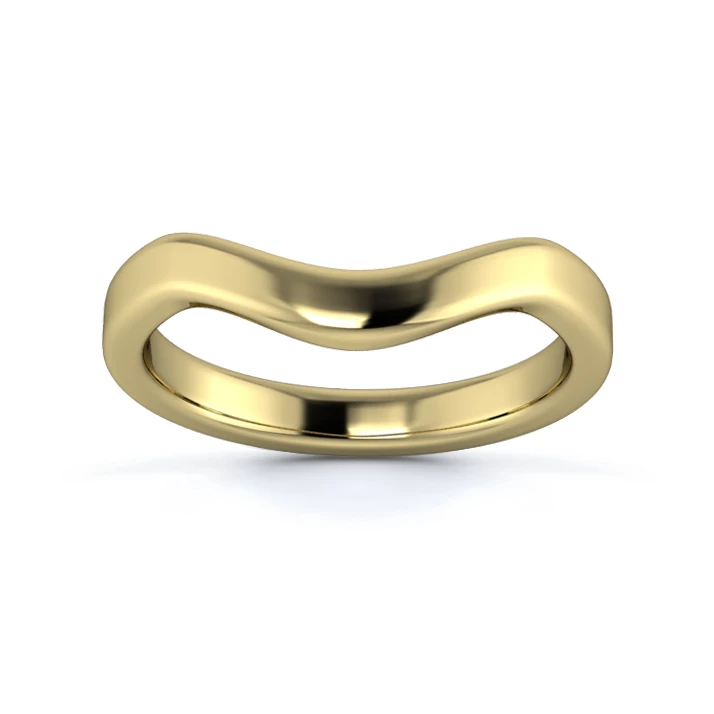 18K Yellow Gold 2.7mm Dramatic Wave Wedding Ring