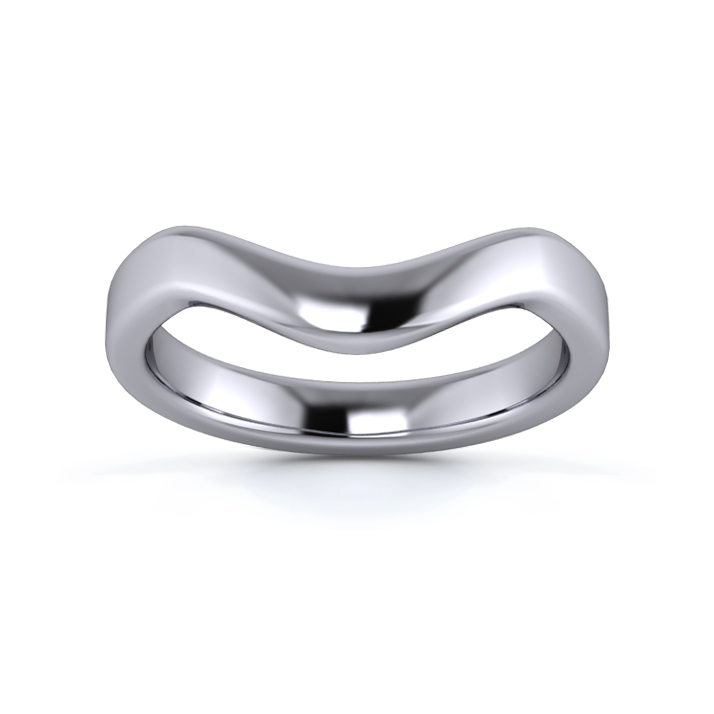 Palladium 950 3mm Dramatic Wave Wedding Ring