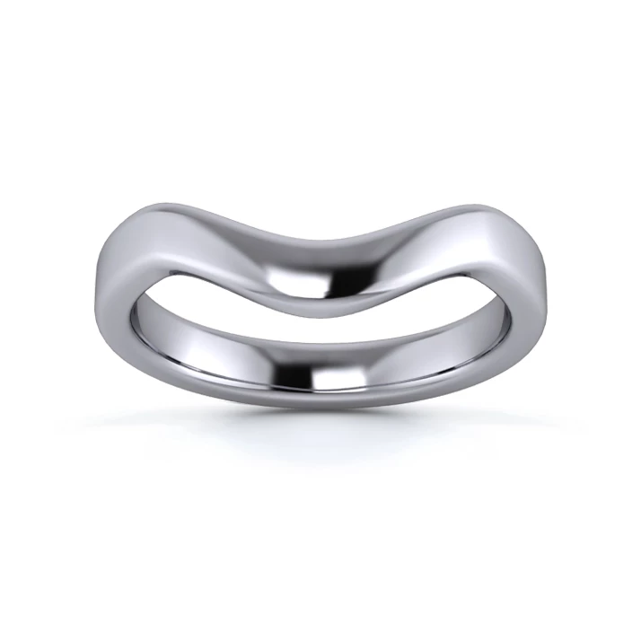 Platinum 950 3mm Dramatic Wave Wedding Ring