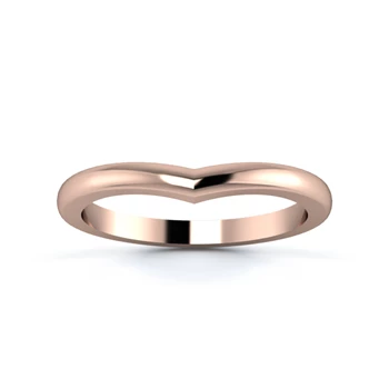 18K Rose Gold 2mm Wishbone Wedding Ring