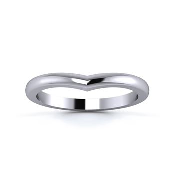 Platinum 950 2mm Wishbone Wedding Ring