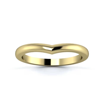 18K Yellow Gold 2mm Wishbone Wedding Ring