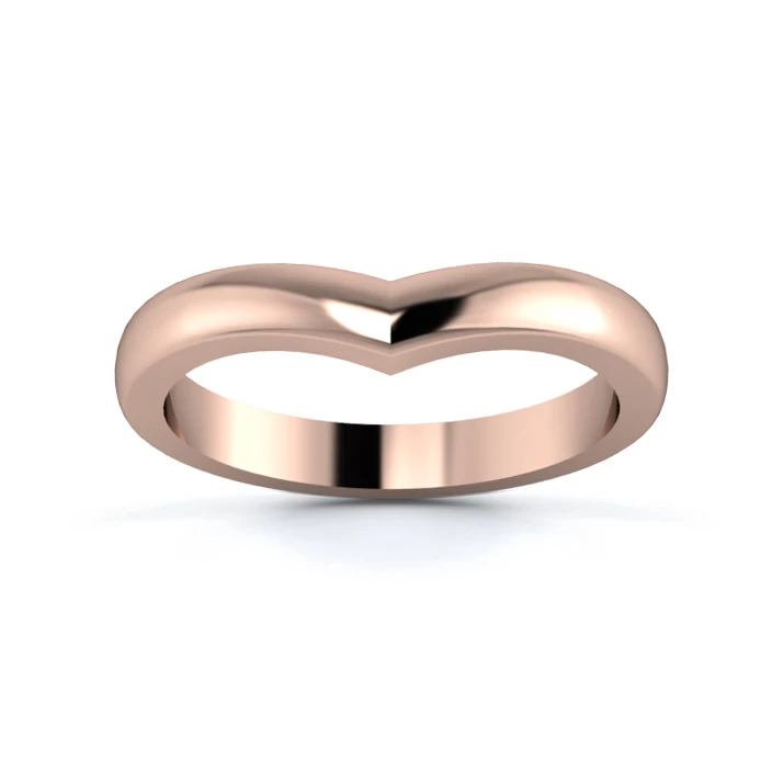 18K Rose Gold 2.7mm Wishbone Wedding Ring