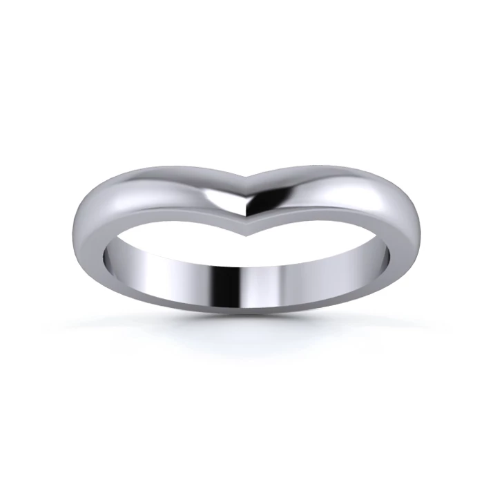 Platinum 950 2.7mm Wishbone Wedding Ring