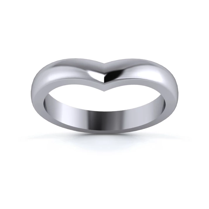 Platinum 950 3mm Wishbone Wedding Ring