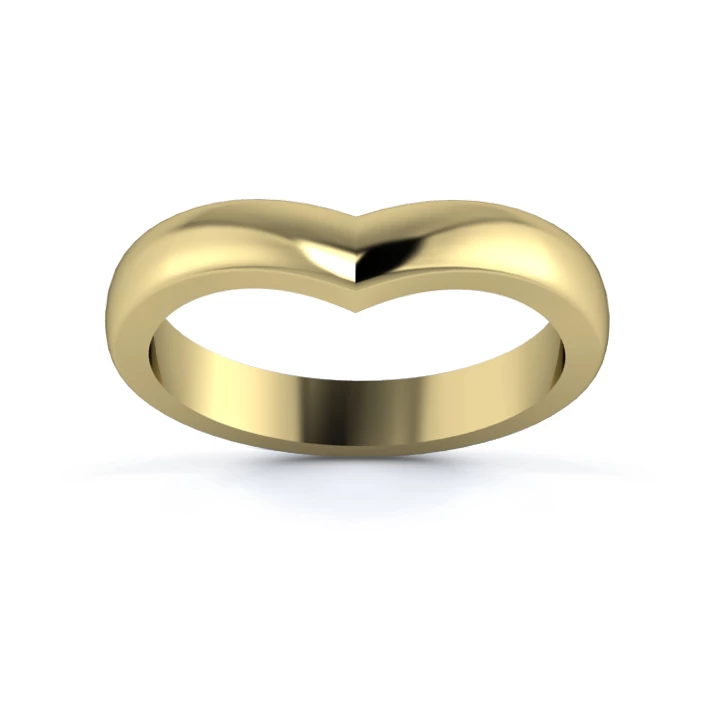18K Yellow Gold 3mm Wishbone Wedding Ring