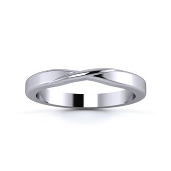 Platinum 950 2.5mm Ribbon Wedding Ring