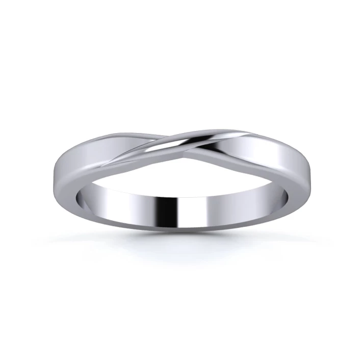 Platinum 950 2.7mm Ribbon Wedding Ring