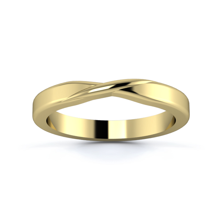 18K Yellow Gold 2.7mm Ribbon Wedding Ring