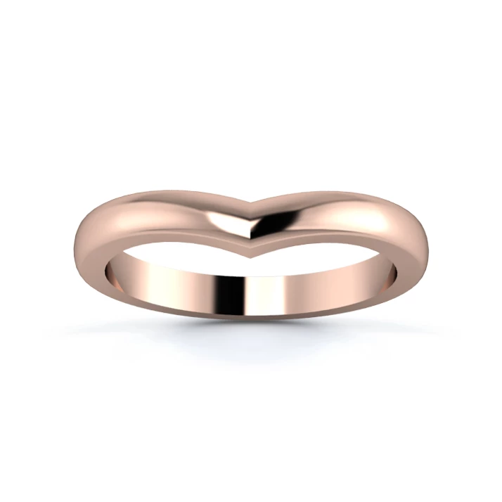 18K Rose Gold 2.5mm Wishbone Wedding Ring