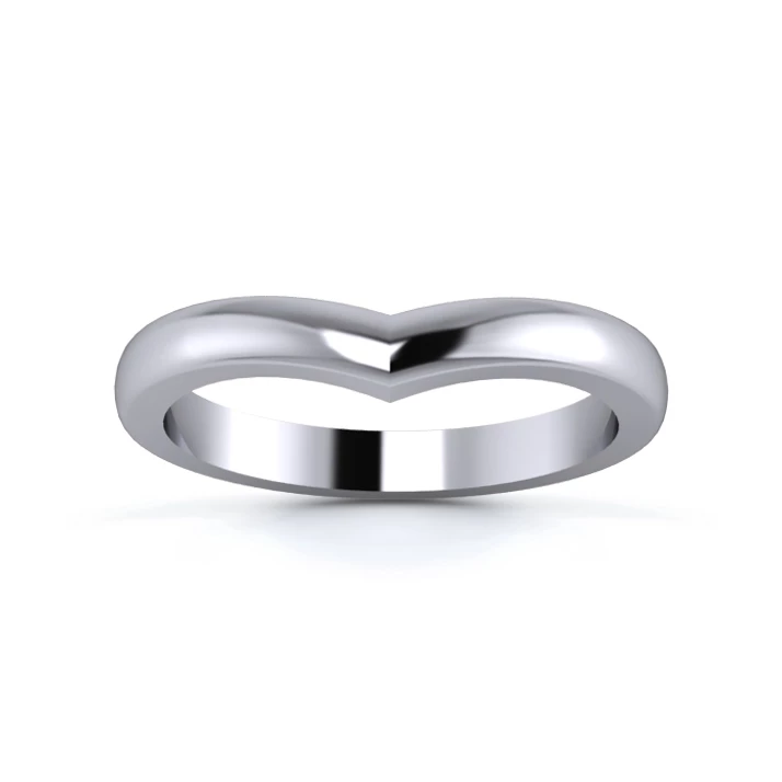 Palladium 950 2.5mm Wishbone Wedding Ring
