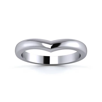 Platinum 950 2.5mm Wishbone Wedding Ring