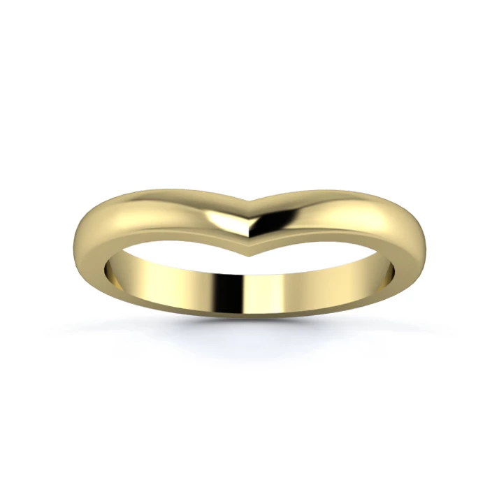 18K Yellow Gold 2.5mm Wishbone Wedding Ring