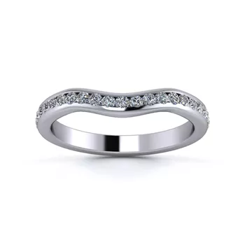 18K White Gold 2.5mm Gentle Wave Half Channel Diamond Set Ring