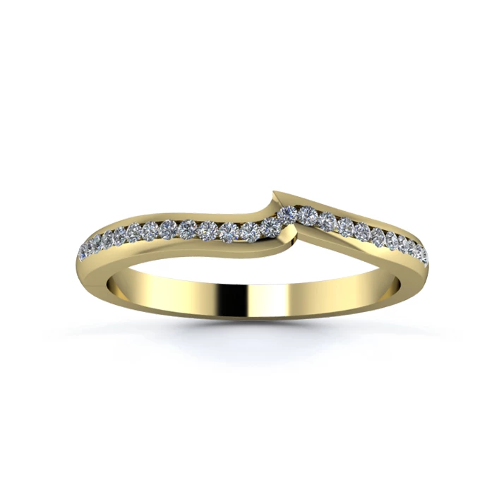 18K Yellow Gold 2mm Fitted Half Channel Diamond Set Ring