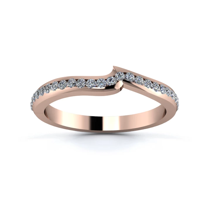 18K Rose Gold 2.2mm Fitted Half Channel Diamond Set Ring