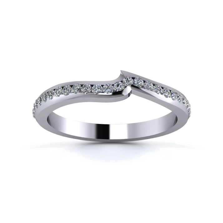 18K White Gold 2.2mm Fitted Half Channel Diamond Set Ring