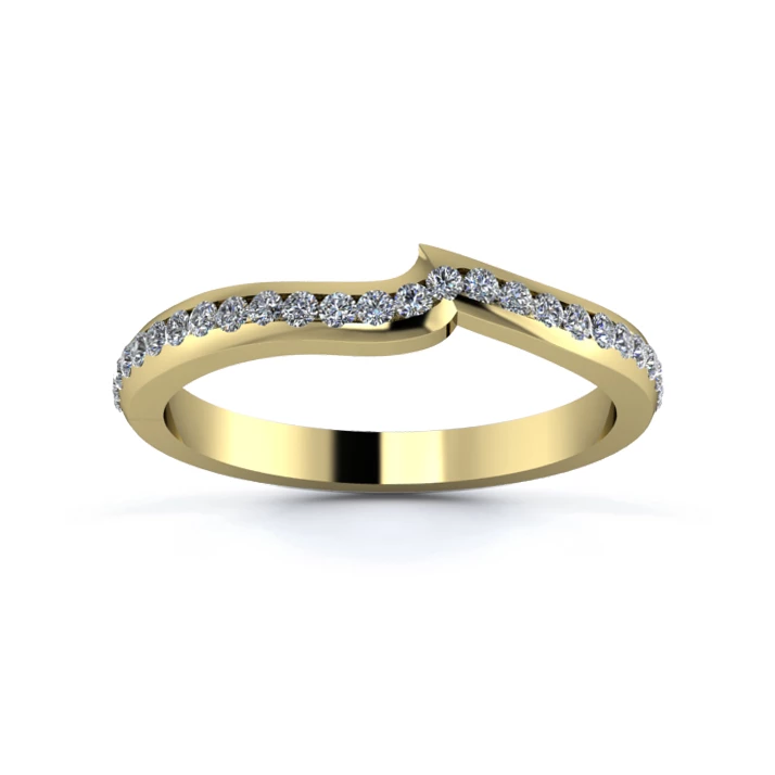 18K Yellow Gold 2.2mm Fitted Half Channel Diamond Set Ring