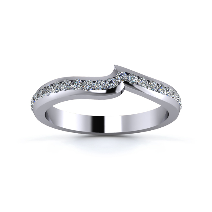 Platinum 2.5mm Fitted Half Channel Diamond Set Ring