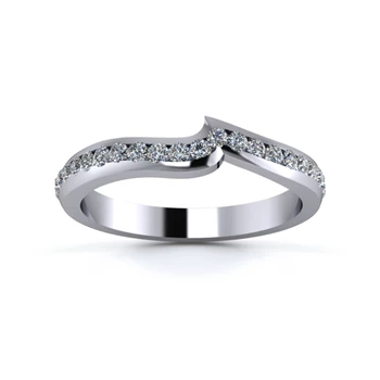 18K White Gold 2.5mm Fitted Half Channel Diamond Set Ring