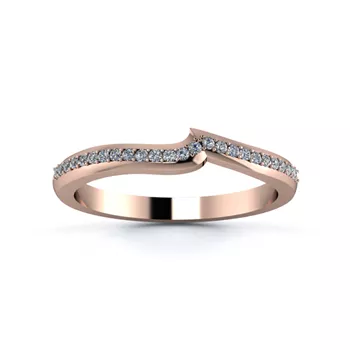 18K Rose Gold 2mm Fitted Half Grain Diamond Set Ring