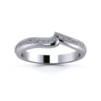 18K White Gold 2.5mm Fitted Half Grain Diamond Set Ring