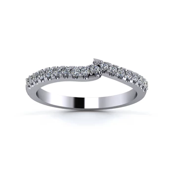 18K White Gold 2mm Fitted Half Micro Diamond Set Ring