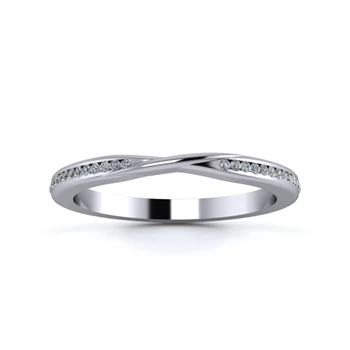 Platinum 2mm Ribbon Half Channel Diamond Set Ring