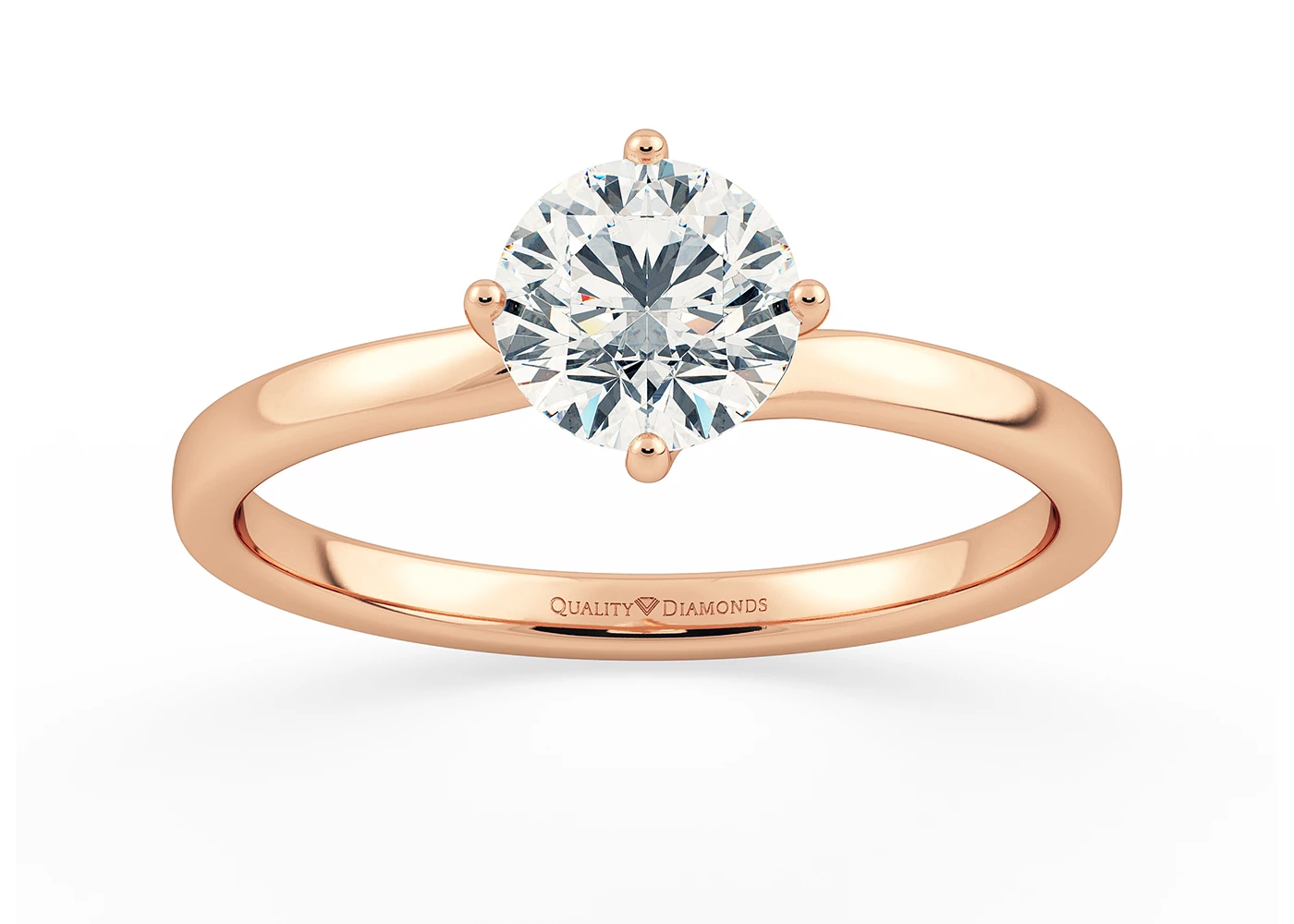 Round Brilliant Abbraccio Diamond Ring in 18K Rose Gold