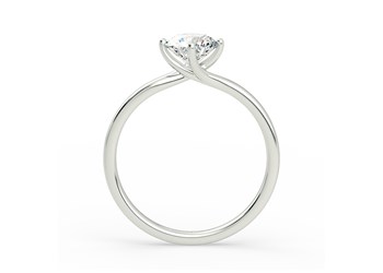 Round Brilliant Abbraccio Diamond Ring in Platinum