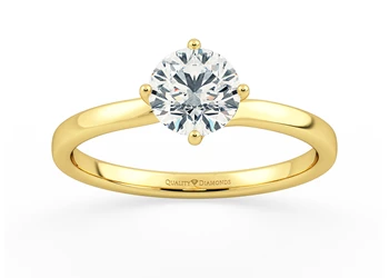 Round Brilliant Abbraccio Diamond Ring in 18K Yellow Gold